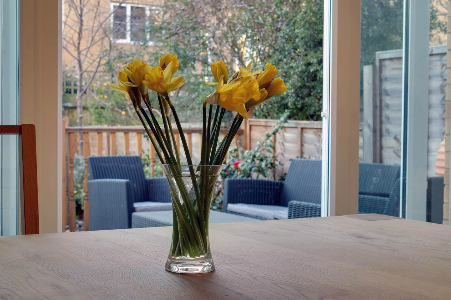 Kitchen table with flowers